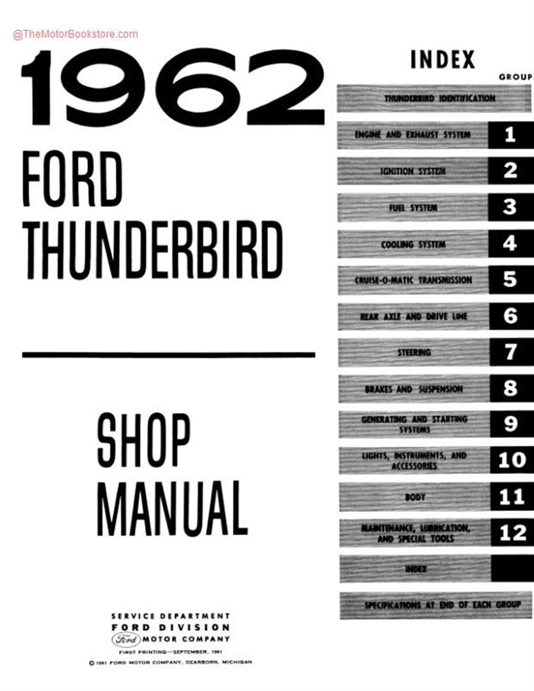1962-1963 Ford Thunderbird Shop Manual
