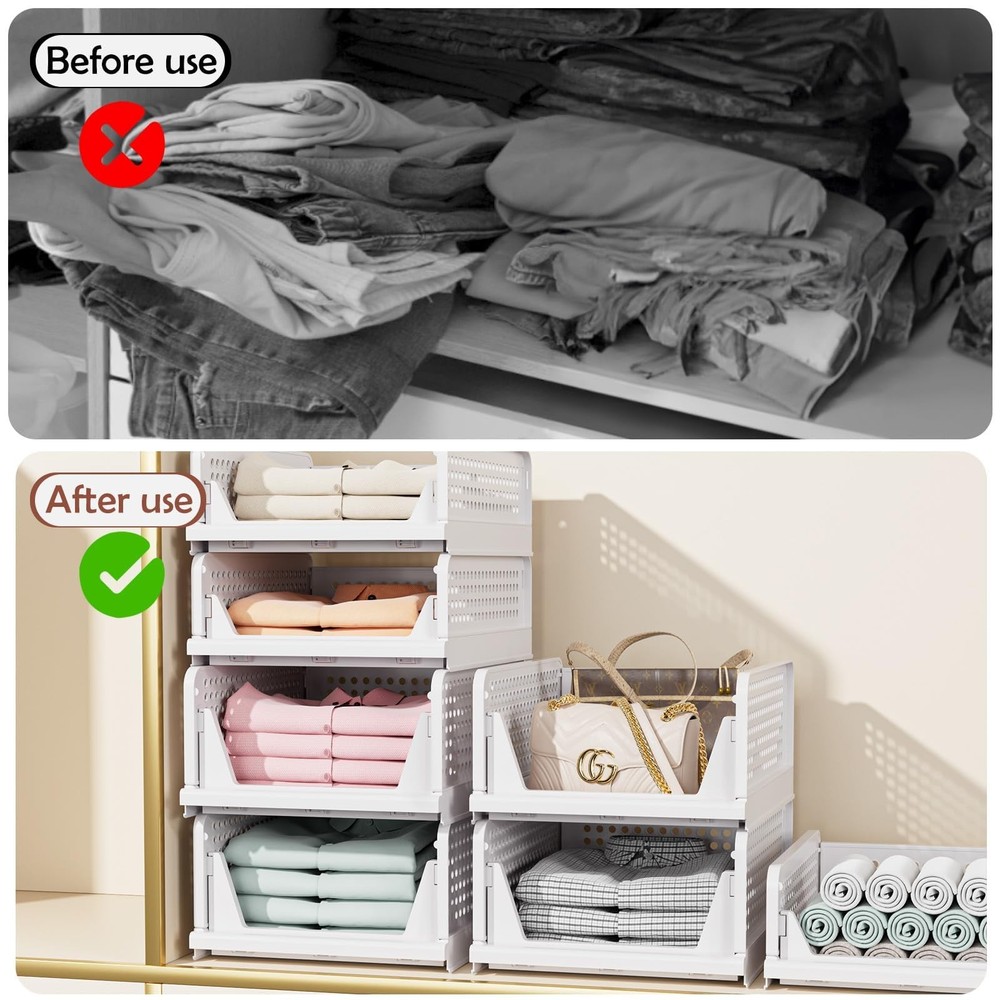 Closet Organizers 5 Pack Storage Box 5 PACK-L White