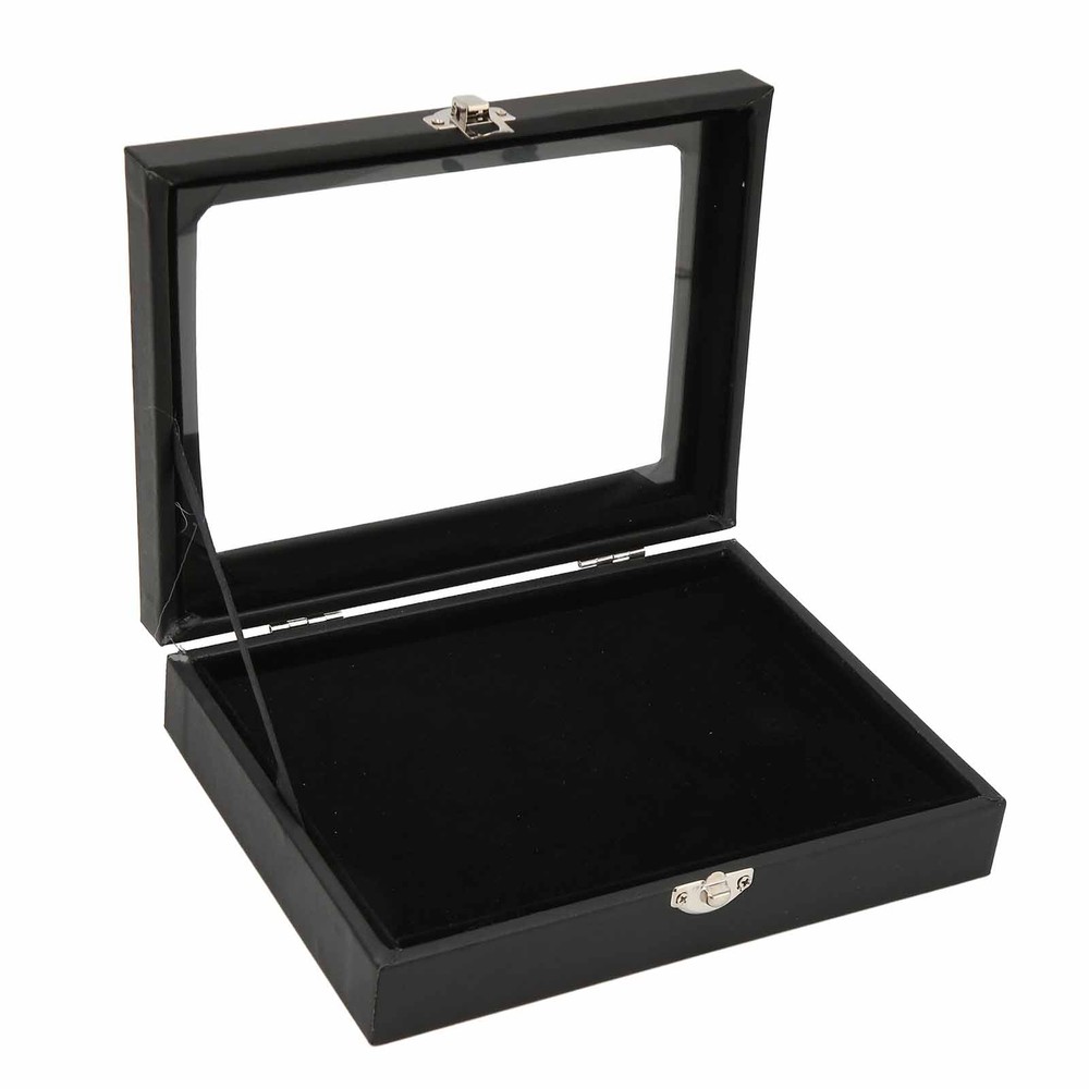 Pin Display Case Orderly Storage Transparent Dustproof Black Badge Storage Box