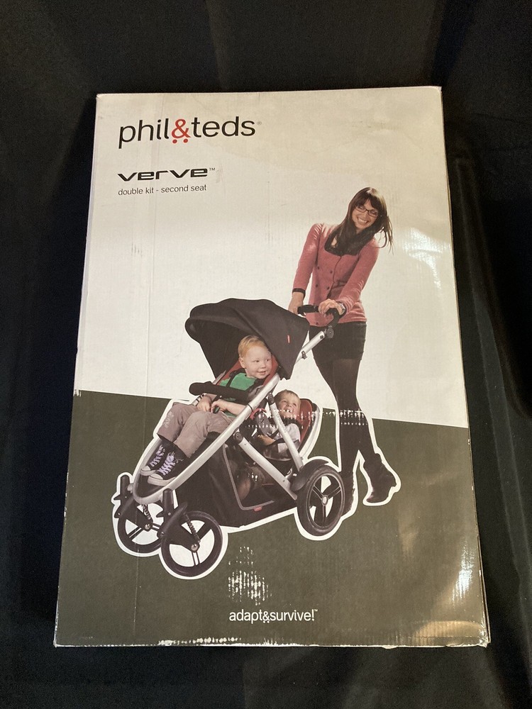Phil & Teds Verve Stroller & Double Kit Black with Second Seat