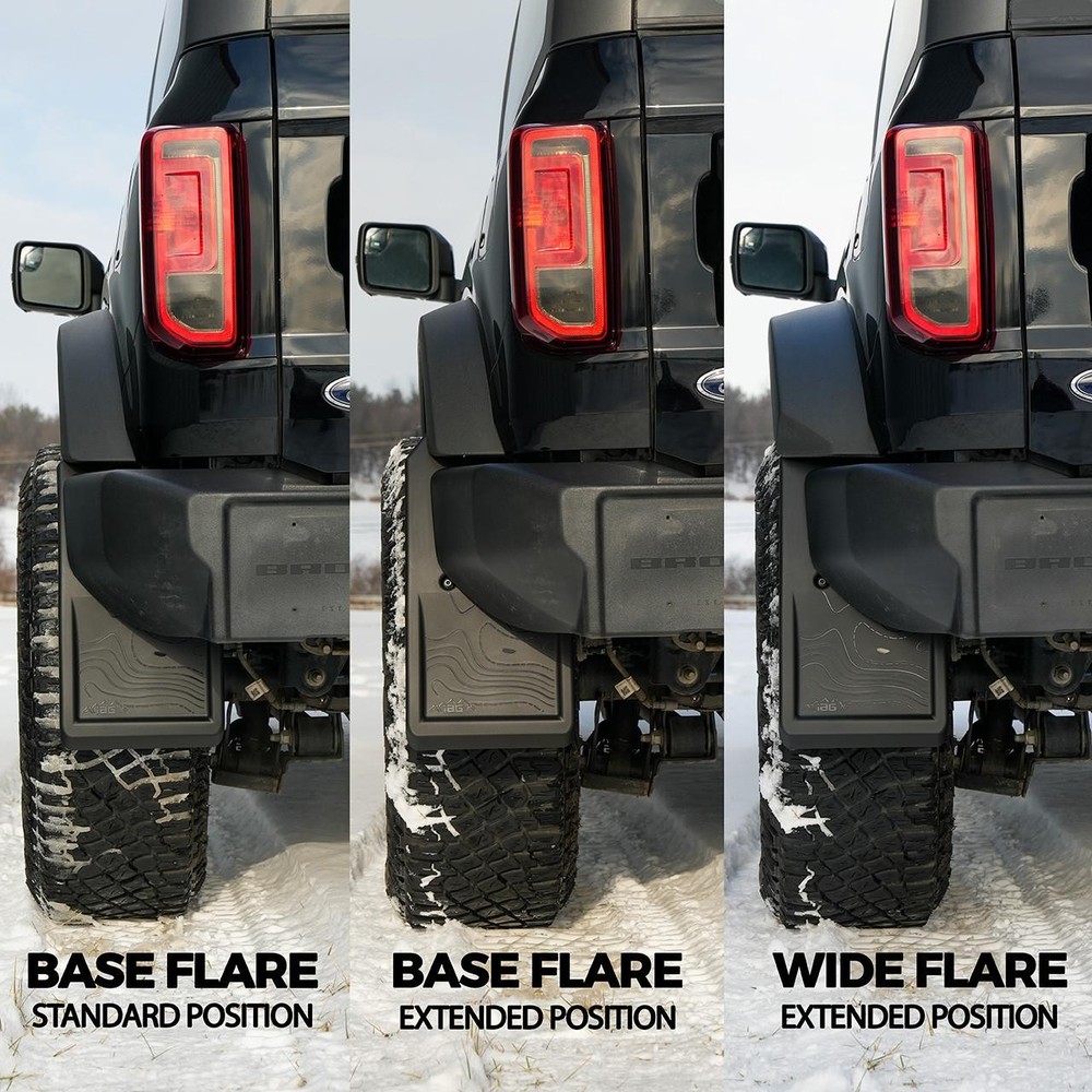 IAG Trail Shield Adjustable Mud Flaps for Ford Bronco 2021+ (Front & Rear Set)