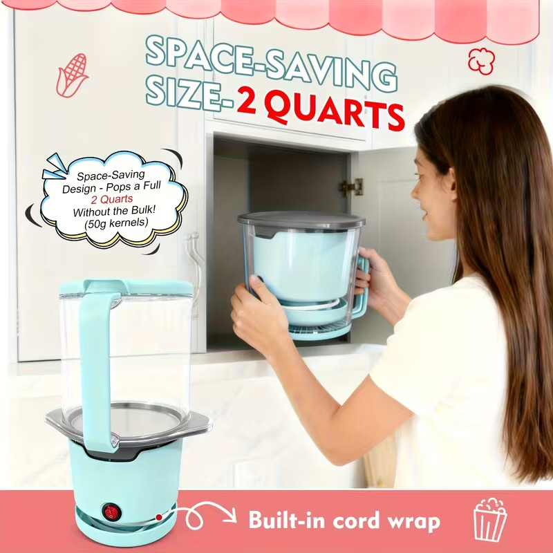 8-Cup Capacity Blue Air Popcorn Maker