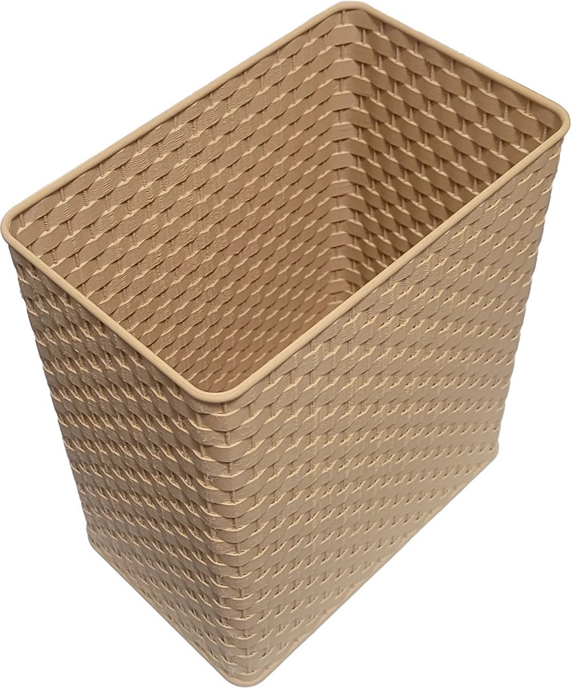 Light Brown Wicker Wastebasket/Decorative Trash Bin/Home Decor/Boho/Rectangular