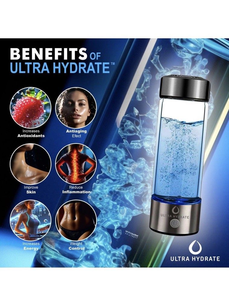 Ultra Hydrate Hydrogen Water Bottle Generator-BRAND NEW!!!