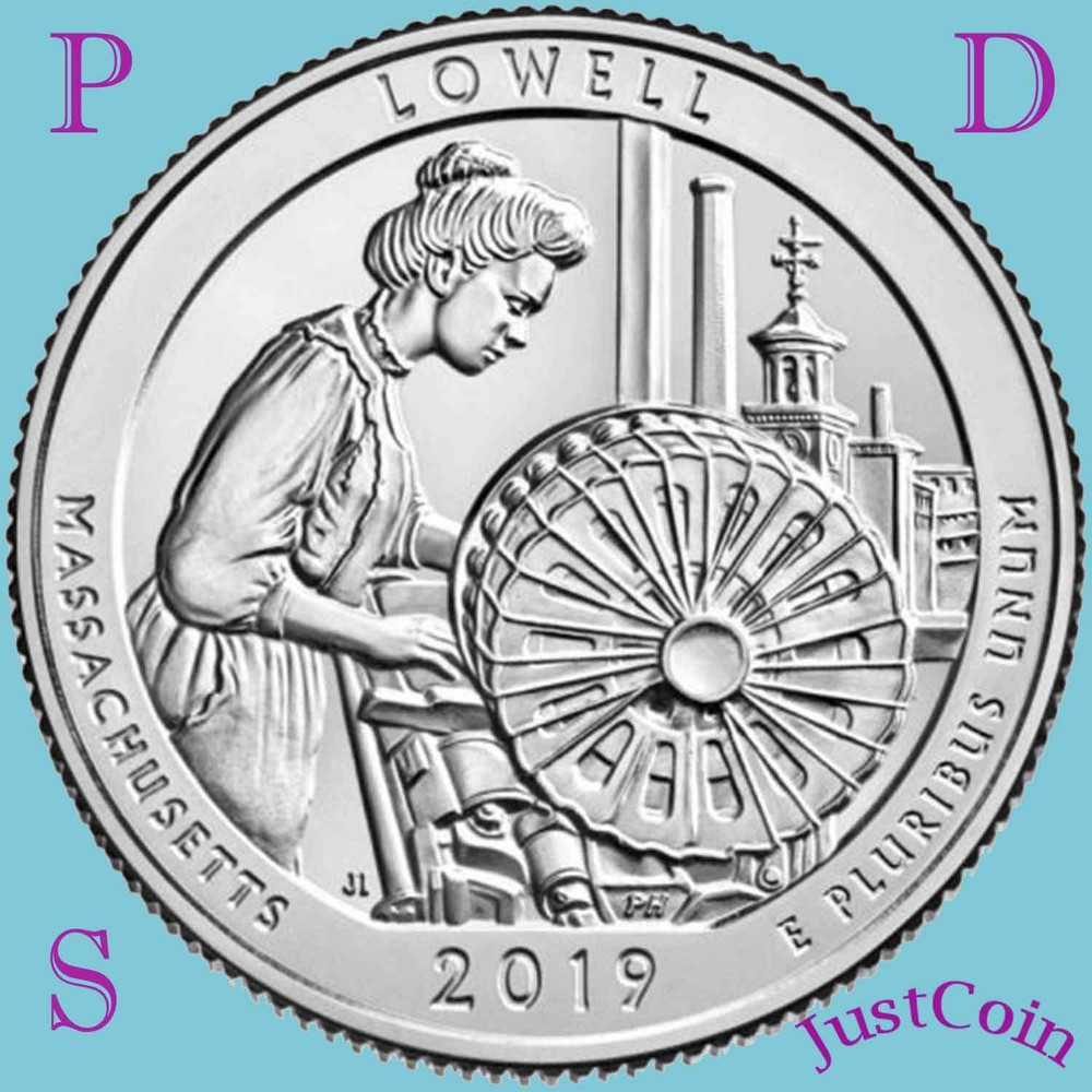 2019 PDS LOWELL NATIONAL PARK (MA) THREE UNCIRCULATED QUARTERS SET
