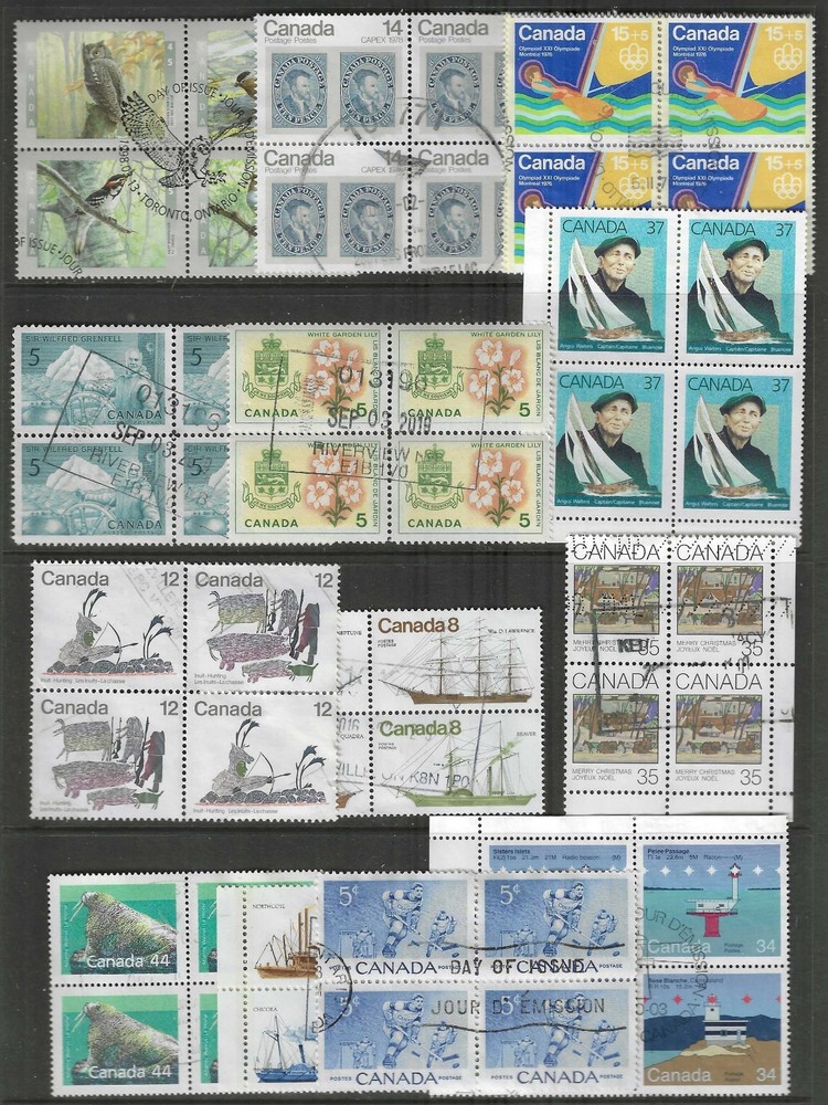 🍁 Canada     "Canadian Stamp Blocks "    Fine Used Stamp Issues  (G)