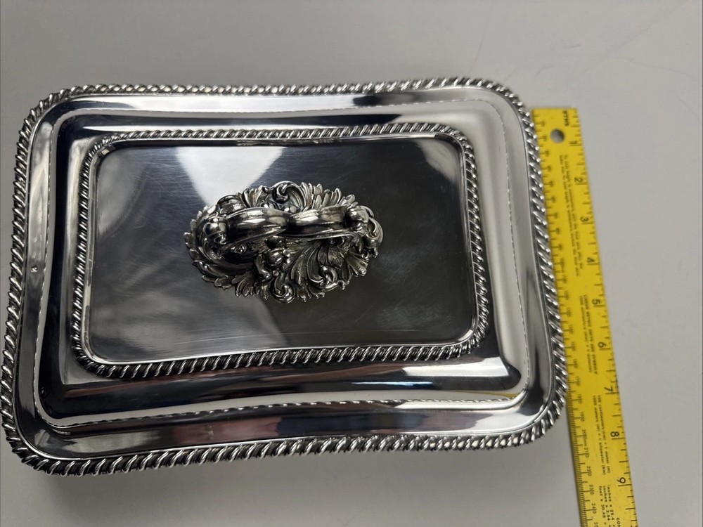 Thomas Bradbury Silver Plated Rococo Style Entree Serving Dish From 1900 12x8