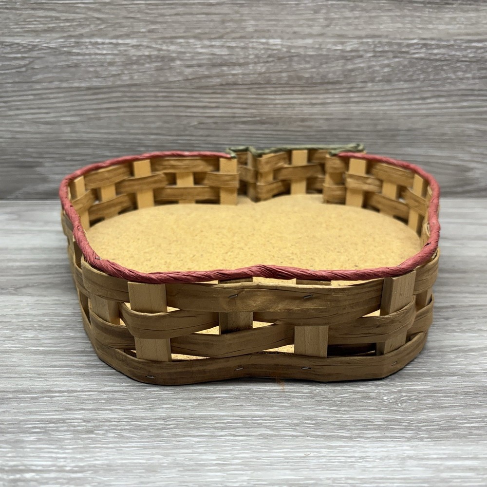 Apple Shaped Woven Sides Cork Bottom Basket - 11 1/2”