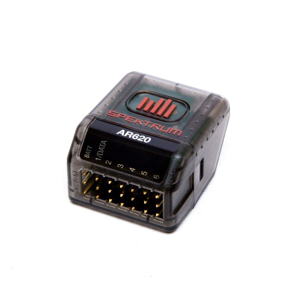 6-Channel RC Sport Receiver AR620 - Black, Compatible with Drones & Planes