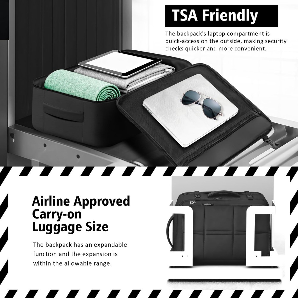 Travel Backpack For Men, Extra Large 50L Flight Approved Carry on Backpack, E...