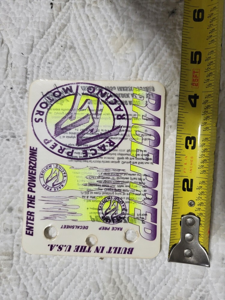 Vintage Race Prep RC Decal Sheet