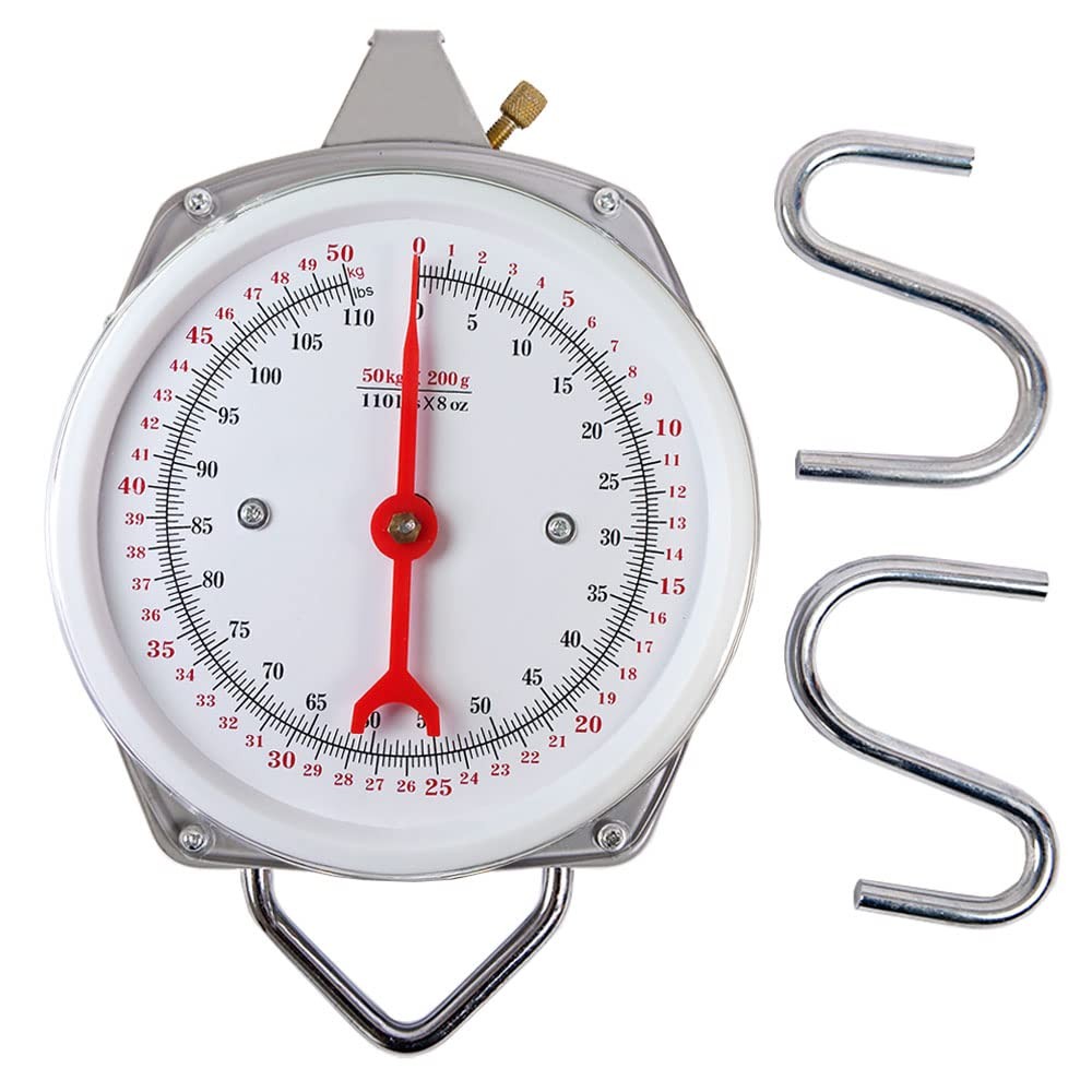 Spring Hanging Dial Scale 110 Lbs Industrial Mechanical Hanging Scale Kitchen