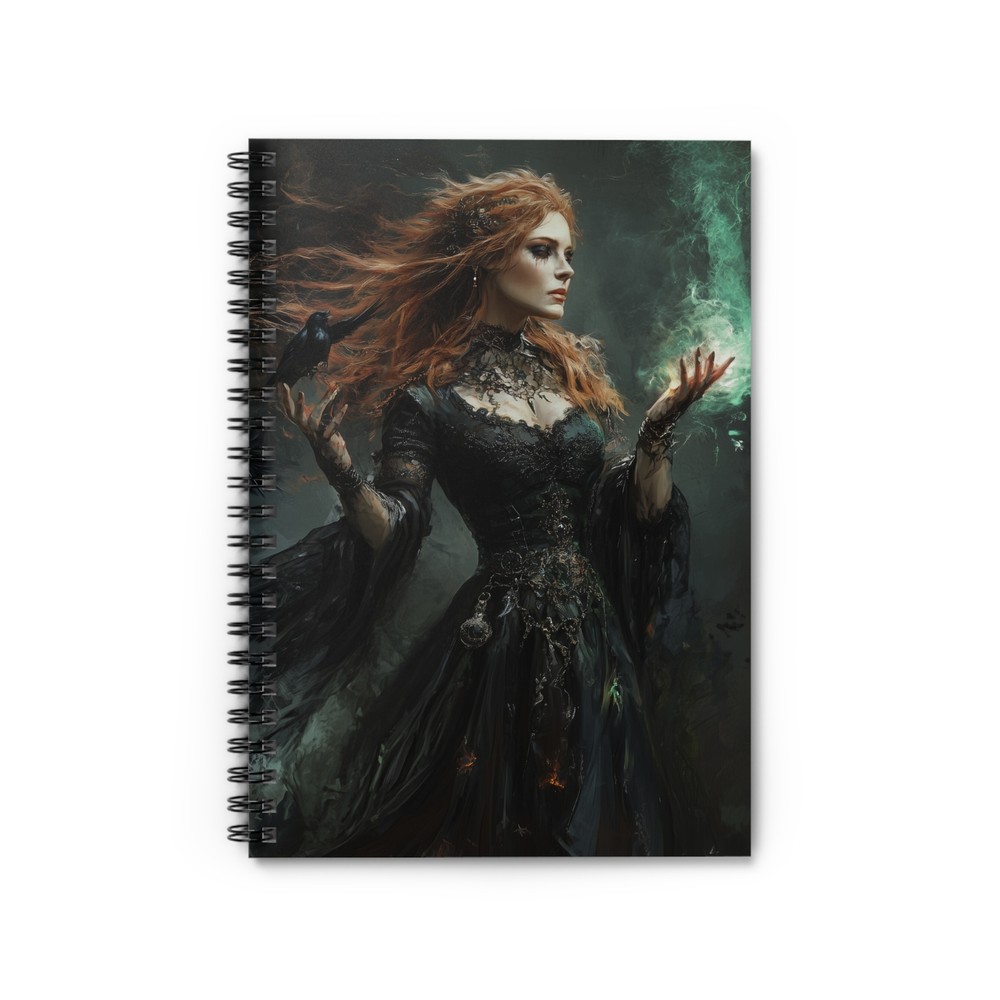 Mystical Spiral Notebook - Ruled Line, Fantasy Journal, Witch Notebook,