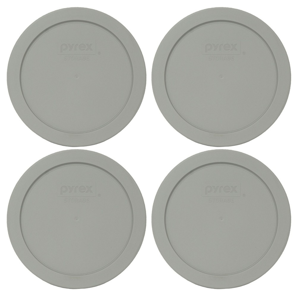 Pyrex 7201-PC Jet Gray Plastic Storage Replacement Lid Cover (4-Pack)