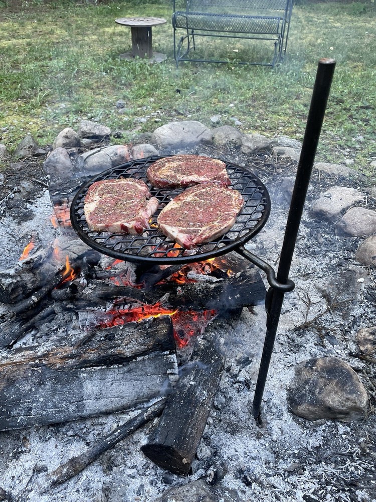 Campfire Stake Grill - Hand Forged Iron