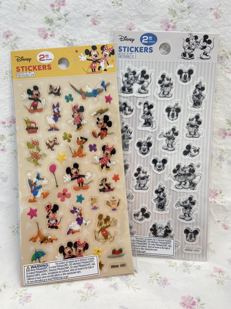 Disney Mickey Mouse And Minnie Mouse Sticker Sheets (4 Sheets Total)