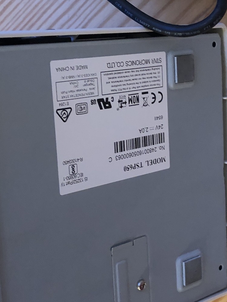 Star Micronics TSP650 POS Thermal Receipt Printer 654II USB