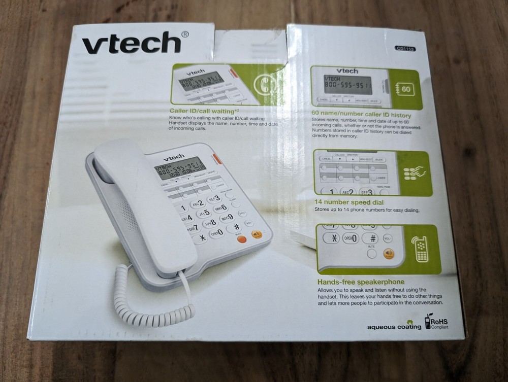 New VTech CD1153: Corded Speakerphone w/ Caller ID White