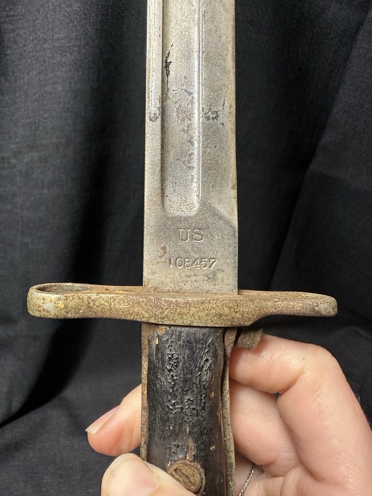 US M1905 Bayonet Dated 1906, Springfield Armory, With Leather Scabbard