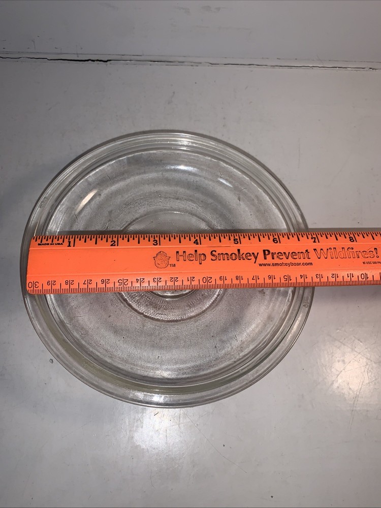 Clear Glass Lid Replacement #406 6.75” Round Inner 7.25” Outer Rim Pyrex Corning