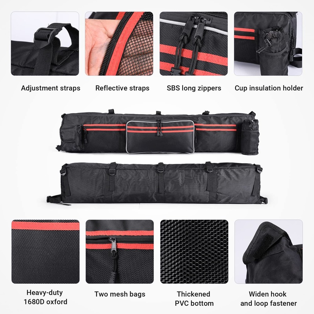 Ranger XP 1000 Roll Cage Organizer UTV Rack Case Bag UTVs Case Rear Storage B...