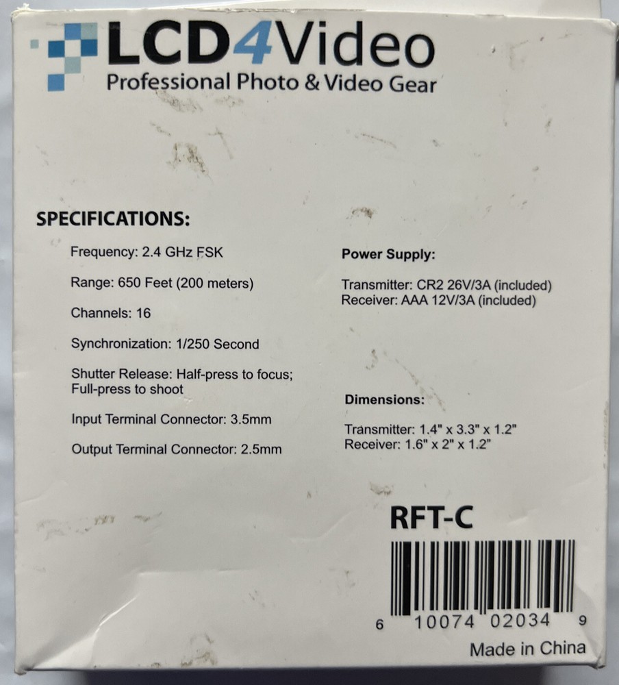 LCD 4 Video Photo Gear II Wireless Flash Trigger Remote System for Canon