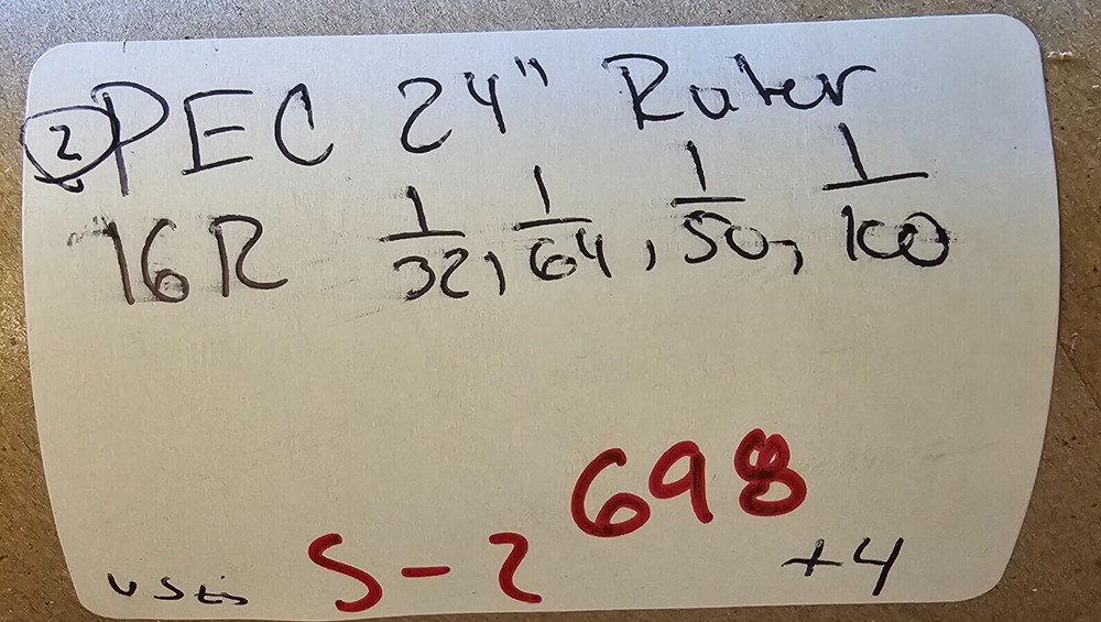 2 Pec 24" 16R Double Sided Drafting Spring Ruler Rule 32 64 100 50ths