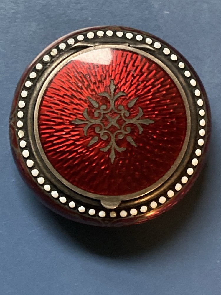 Antique David Andersen Sterling Enamel Snuff Box