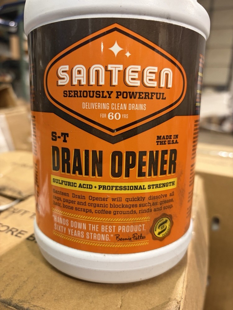Santeen Drain Opener 64 Oz | Dissolves Grease & Organic