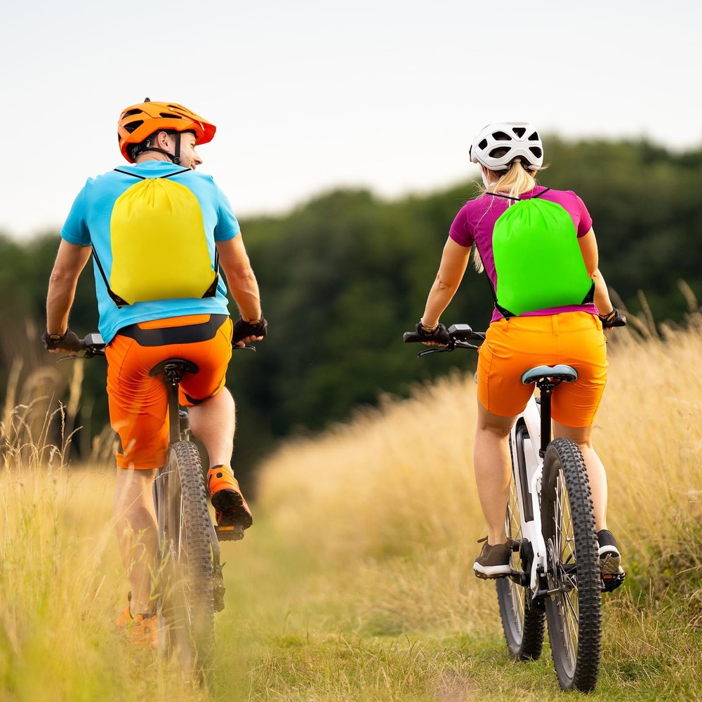 PUREZON 100 Pcs Drawstring Backpack Bulk,10 Colors One Size, Multicolor