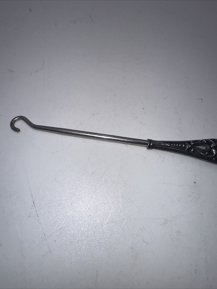 Antique Sterling Silver Handled Button Hook Child’s Shoe Hand Tool