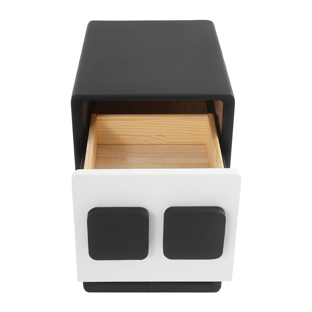 Modern Minimalist End Table, Bedside Table, Floorstanding End Table W/ 2 Drawers
