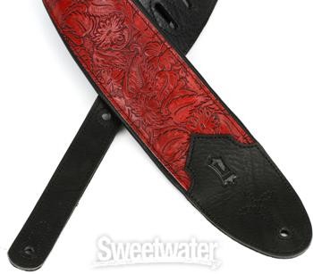 Levy's M4WP-003 3" Wide Embossed Leather Guitar Strap