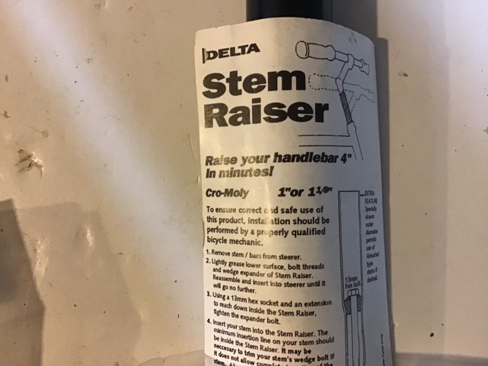 STEM RISERS BICYCLE 1 1/8" 2X. DELTA. PYRAMID