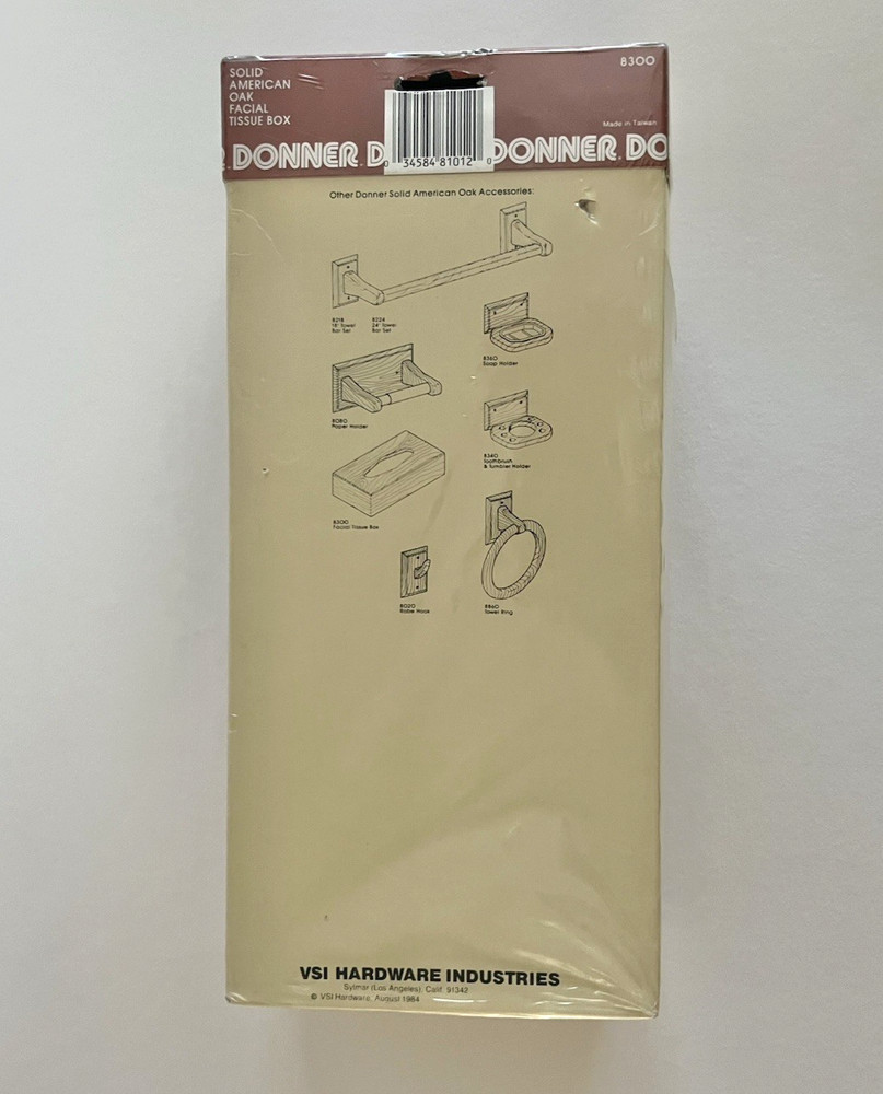 Vintage 1984 - Solid American Oak Tissue Box Dispenser - Donner