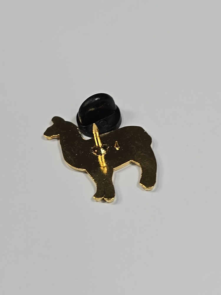 Pink Llama With Blue Lines Lapel Pin