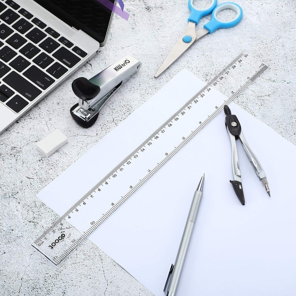 EBOOT 2 Pack Plastic Ruler Straight Ruler Plastic Measuring Tool for Student ...