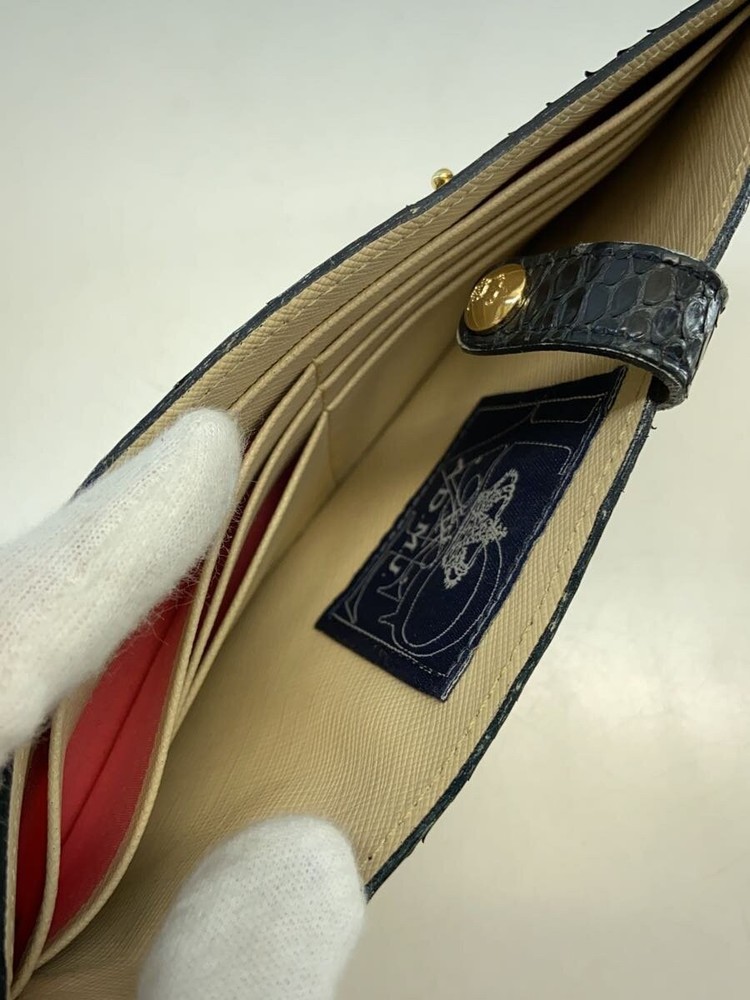 A.D.M.J. Long Wallet Leather GRN Plain Men's