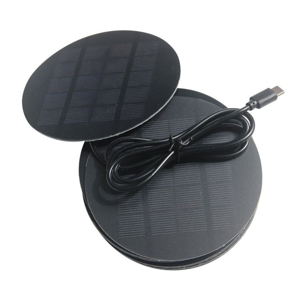 12W Solar Panel Charger with Type C Output USB Cable for Lights Curtains