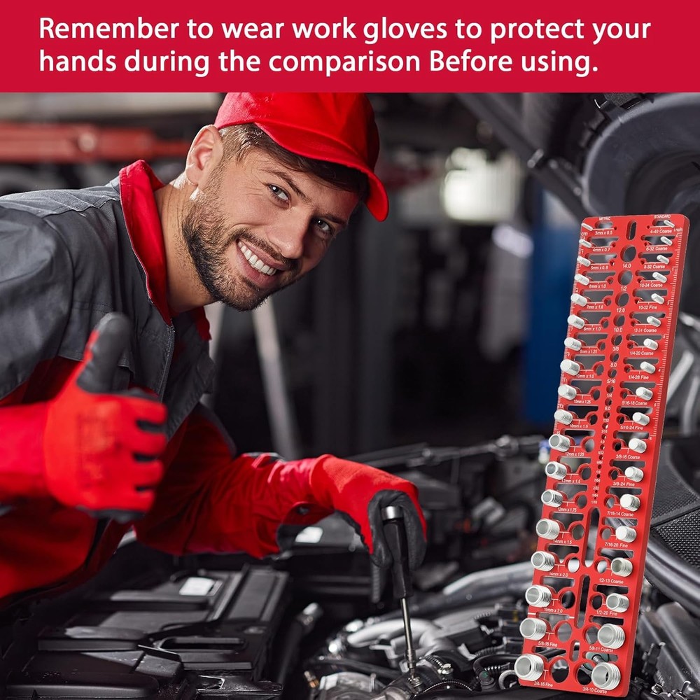 55 Nut and Bolt Thread Checker Thread Checker Standard and Metric Bolt...