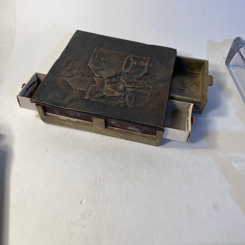 Vintage Copper Mikonos Souvenir Match Holder