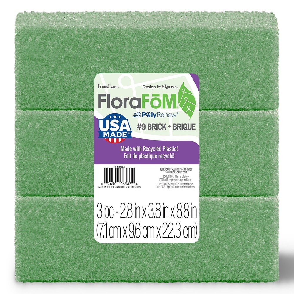 FloraCraft FloraFM Brick 3/Pkg-2.8"X3.8"X8.8"