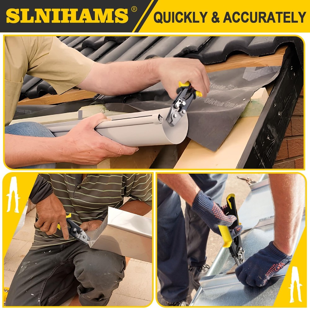 Snap Lock Punch Tool for Sheet Metal, 9”Gutter End Cap Crimper Tools for Viny...