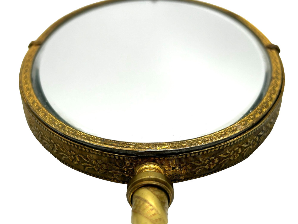 Antique Brass Handheld Vanity Mirror