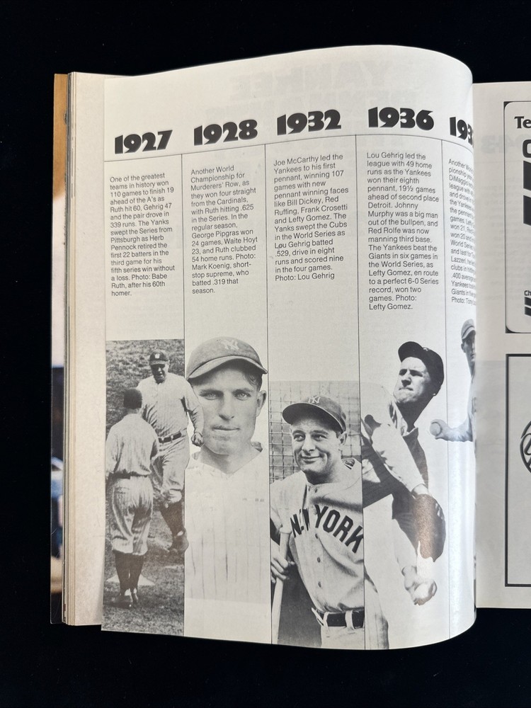 1976 World Series Program Game 3 Reds @ Yankees w/ Yankees Insert - Scored - EX