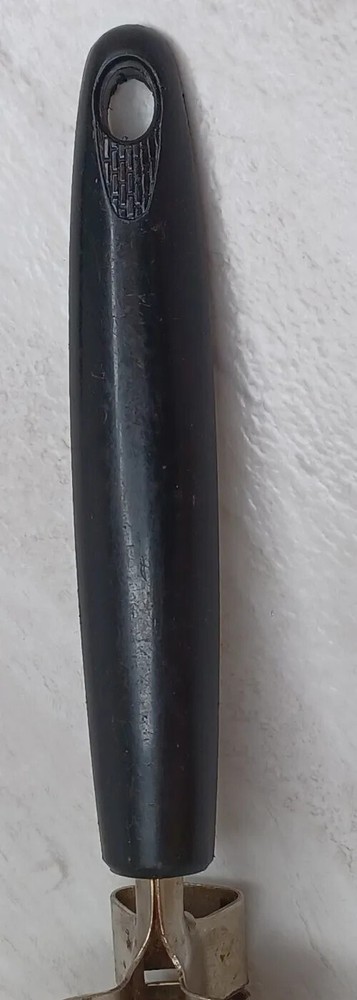 Vintage Ekco Metal Knife Sharpener Pull-Through Black Handle Original Sticker