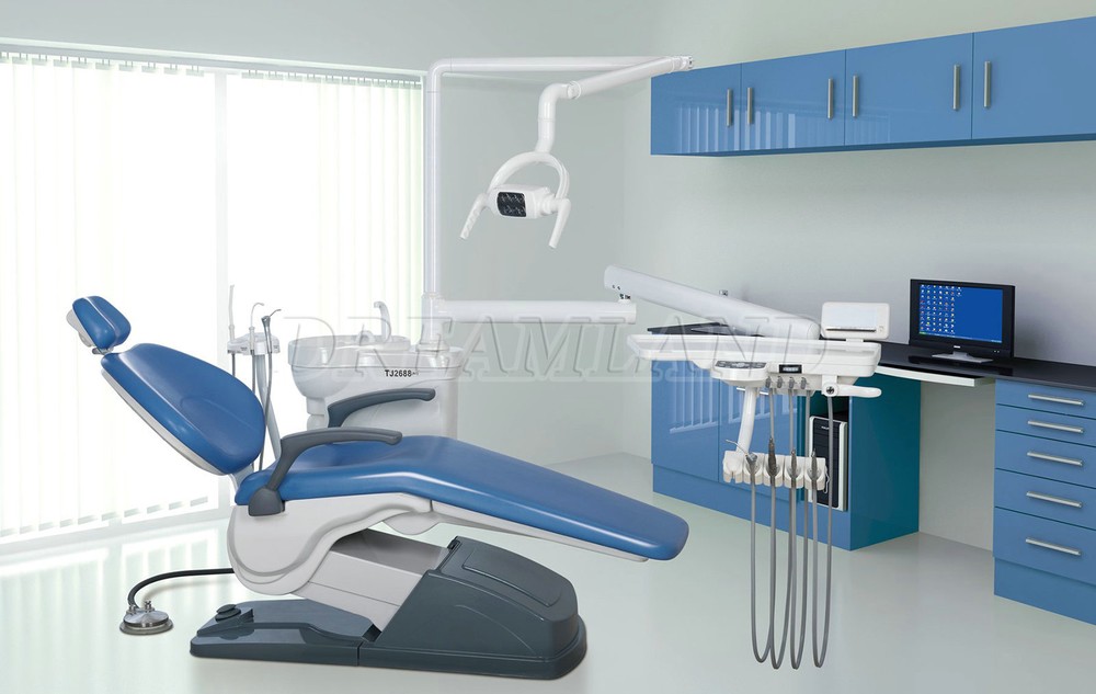 Dental Chair Unit PU Leather Computer Controlled DC Motor + Stool Kit