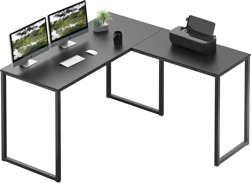 L-Shape Black Home Office Computer Desk - 48 x 48 Inches