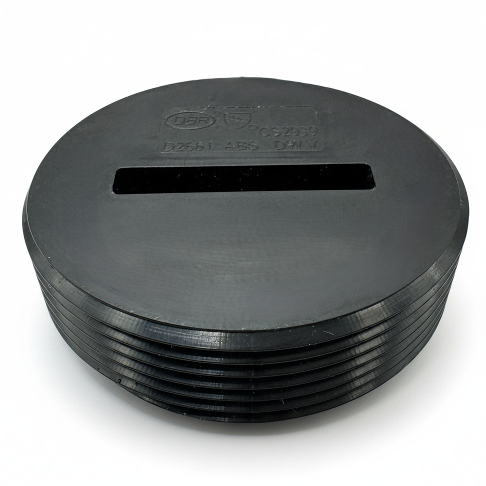 ABS Countersunk Cleanout Plug – 1-1/2" 2" 3" 4" – Black
