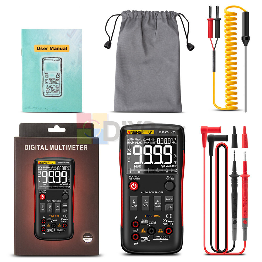 ANENG Q1 Backlight Digital Handheld Multimeter 9999 Counts Tester Auto-Ranging